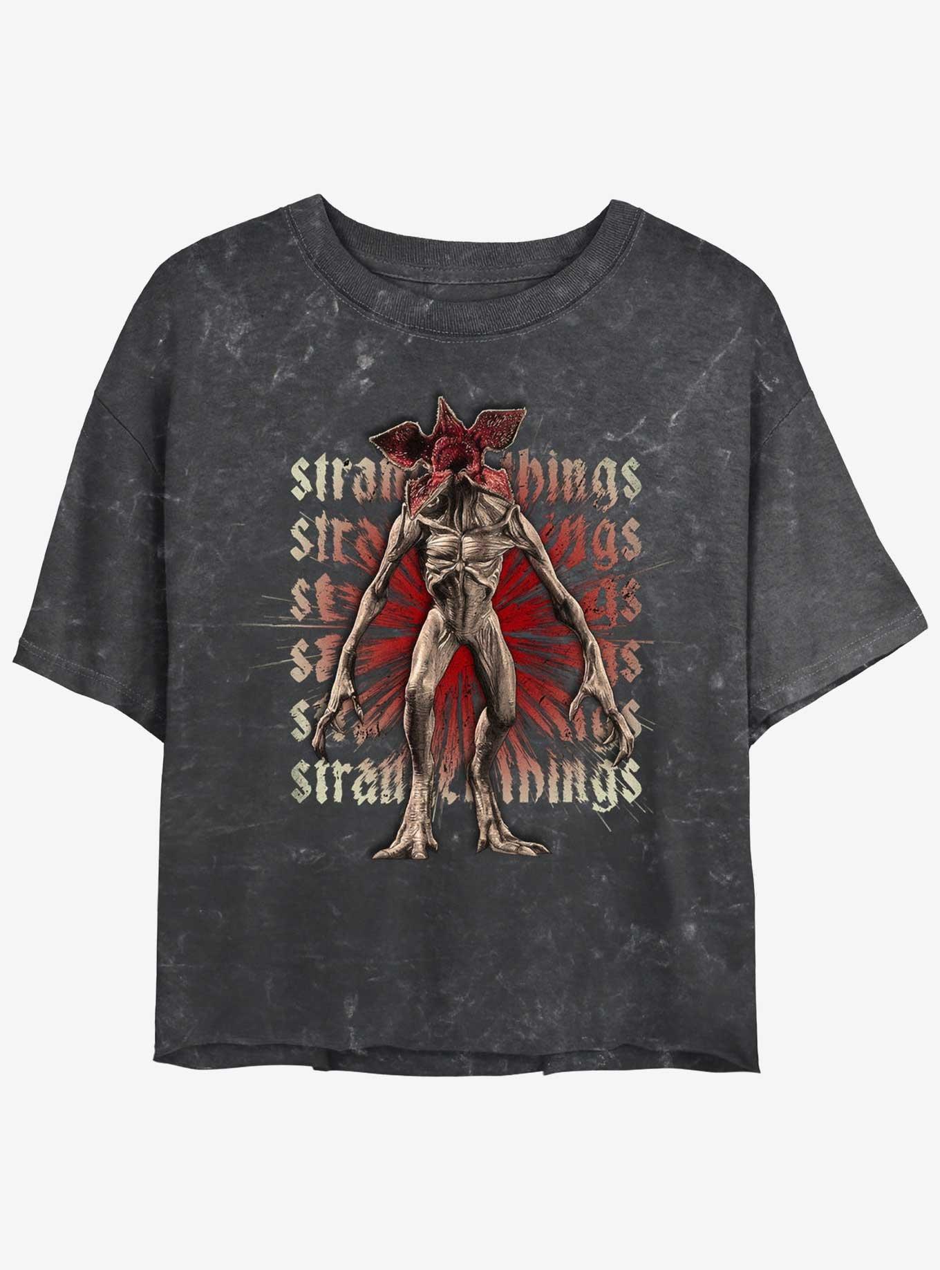 Stranger Things Demogorgon Focus Mineral Wash Crop Girls T-Shirt