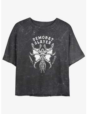 Stranger Things Demobat Slayer Mineral Wash Crop Girls T-Shirt, , hi-res