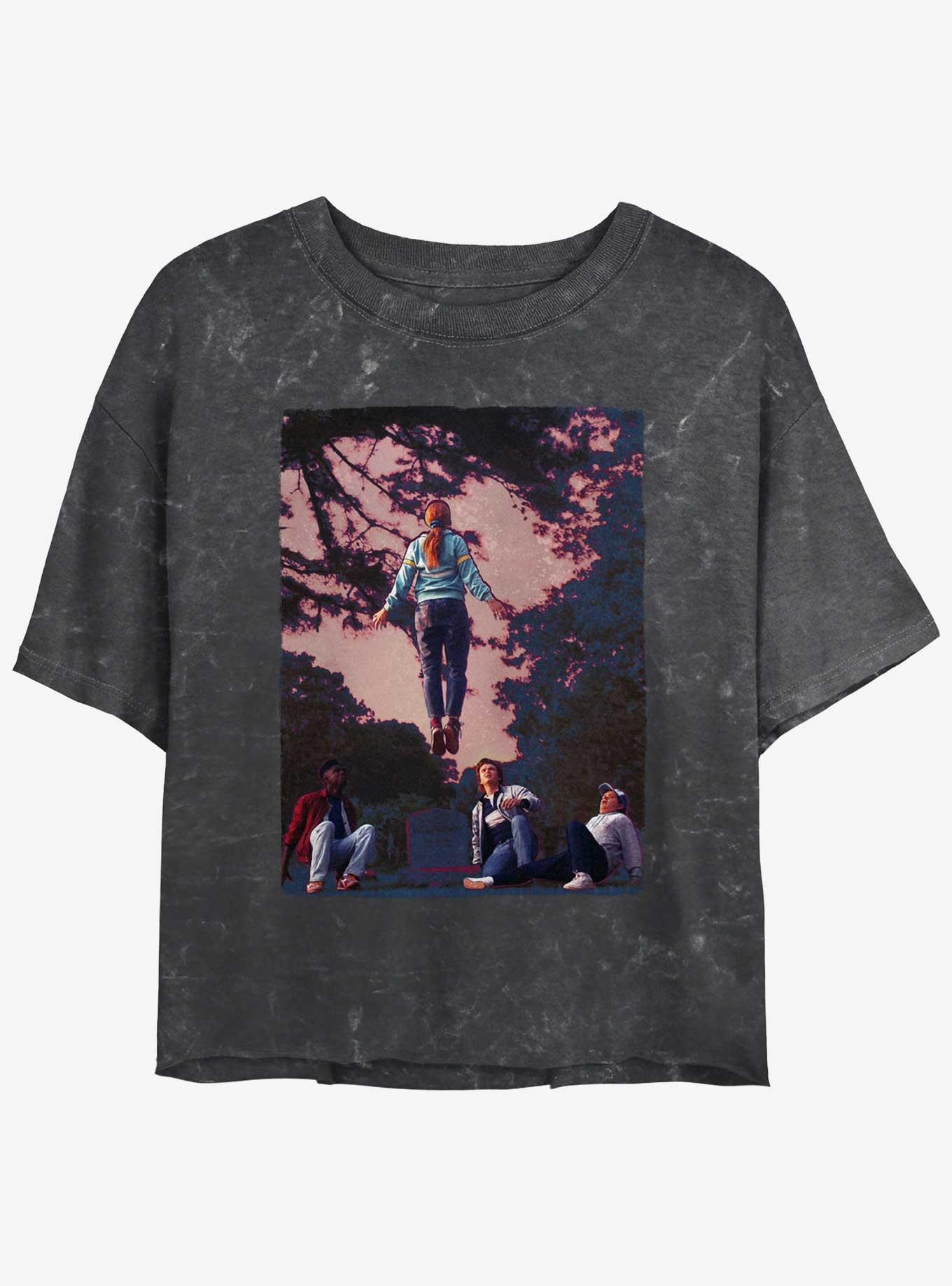 Stranger Things Floating Max Mineral Wash Crop Girls T-Shirt, , hi-res