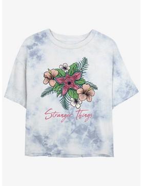 Stranger Things Floral Things Mineral Wash Crop Girls T-Shirt, , hi-res