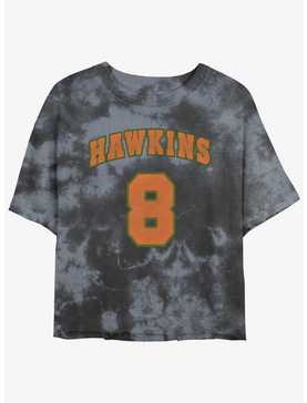 Stranger Things Hawkins Eight Mineral Wash Crop Girls T-Shirt, , hi-res