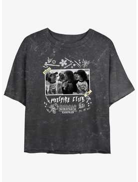 Stranger Things Hellfire Club Scrapbook Mineral Wash Crop Girls T-Shirt, , hi-res