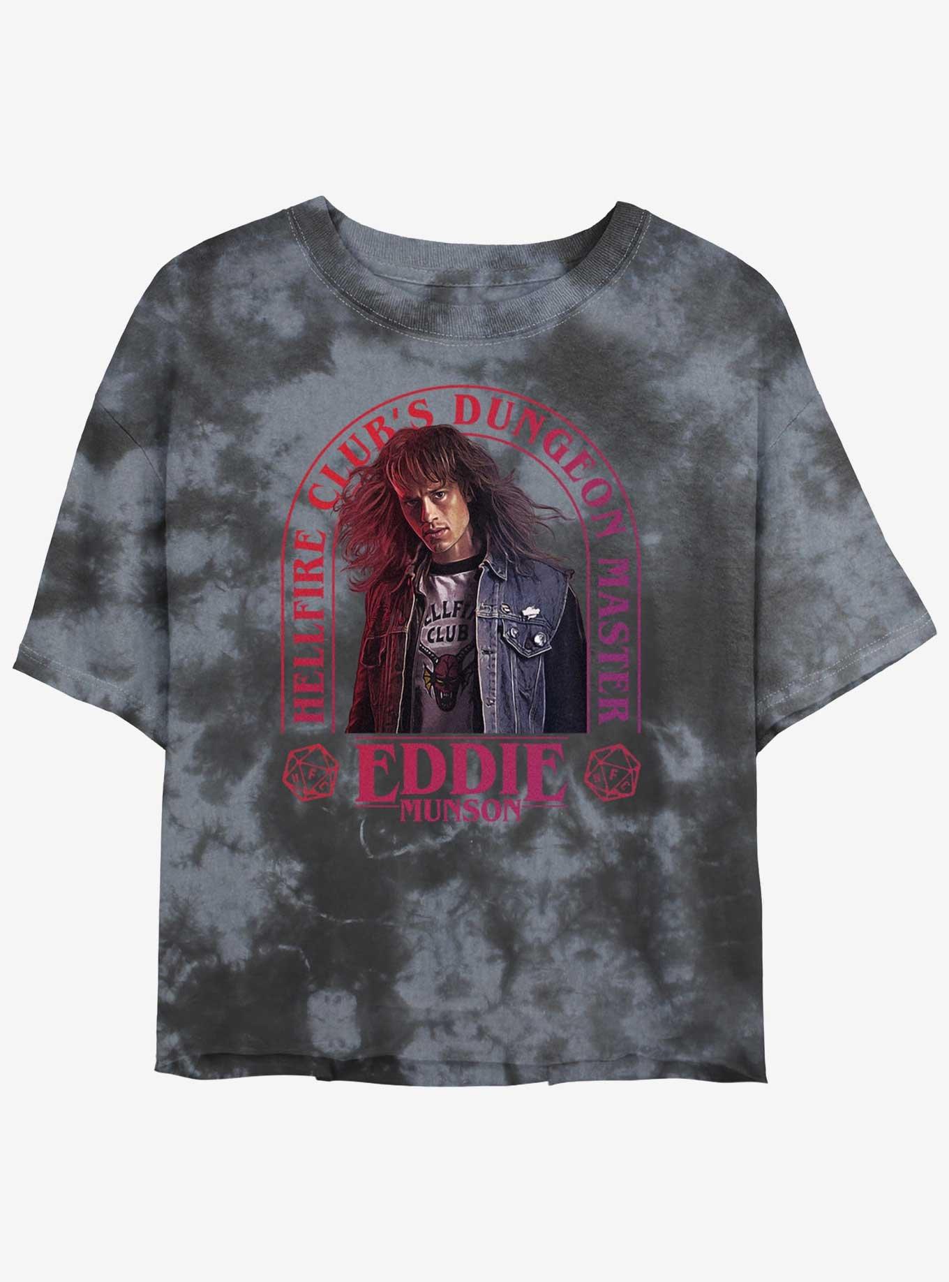 Stranger Things Dungeon Master Eddie Munson Mineral Wash Crop Girls T-Shirt, , hi-res