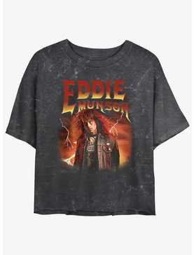 Stranger Things Metal Eddie Munson Mineral Wash Crop Girls T-Shirt, , hi-res