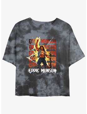Stranger Things Eddie Munson Rock God Mineral Wash Crop Girls T-Shirt, , hi-res