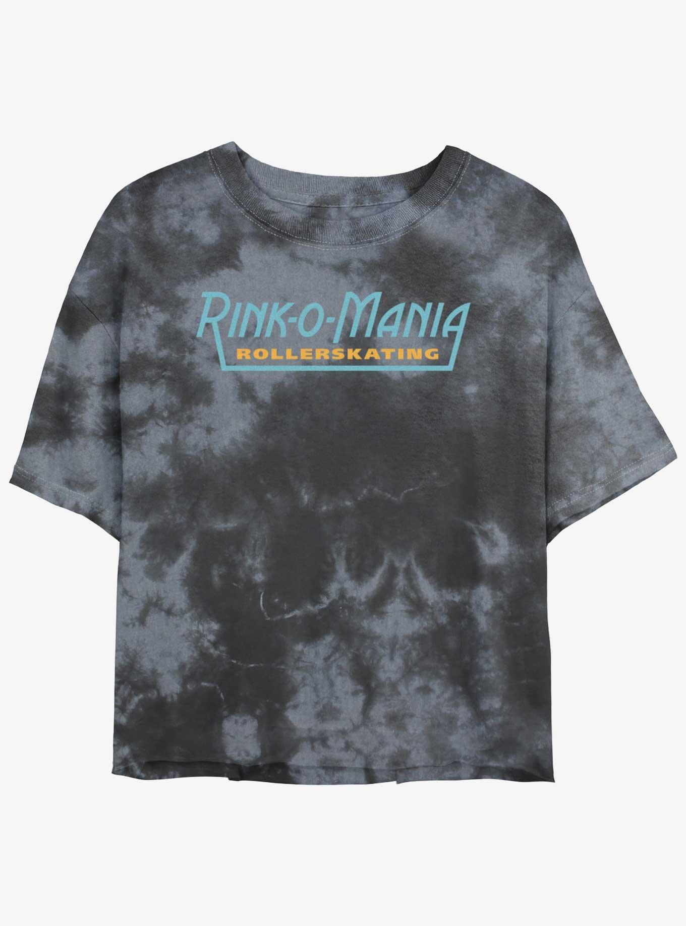 Stranger Things Rink-O-Mania Logo Mineral Wash Crop Girls T-Shirt