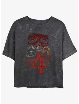 Stranger Things Vecna House Mineral Wash Crop Girls T-Shirt, , hi-res