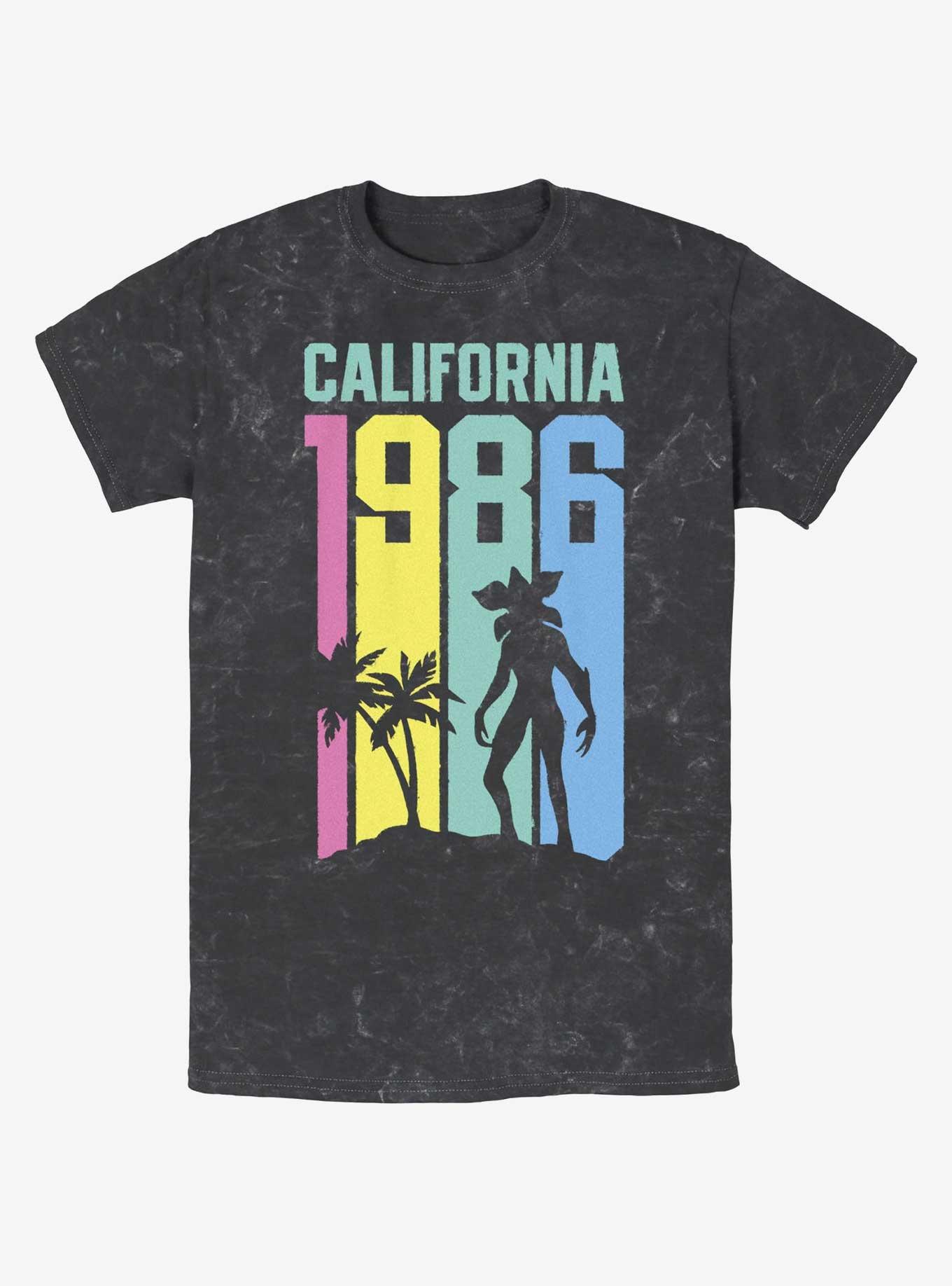 Stranger Things California Demogorgon Mineral Wash T-Shirt, BLACK, hi-res