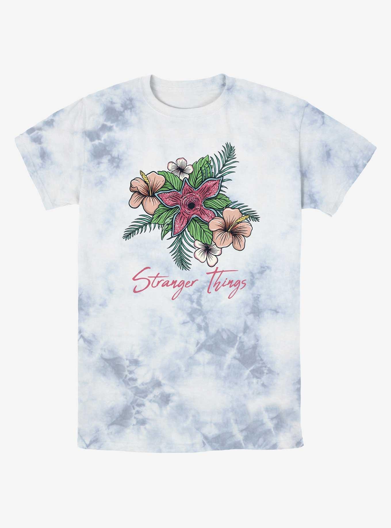 Stranger Things Floral Things Mineral Wash T-Shirt, WHITEBLUE, hi-res