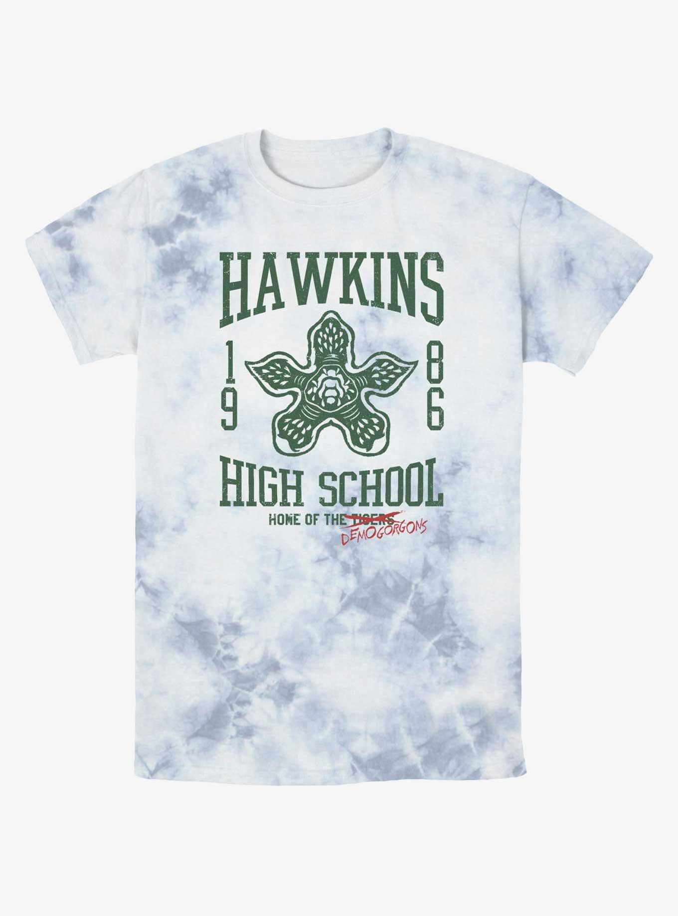 Stranger Things Hawkins High Demogorgons Mineral Wash T-Shirt, WHITEBLUE, hi-res