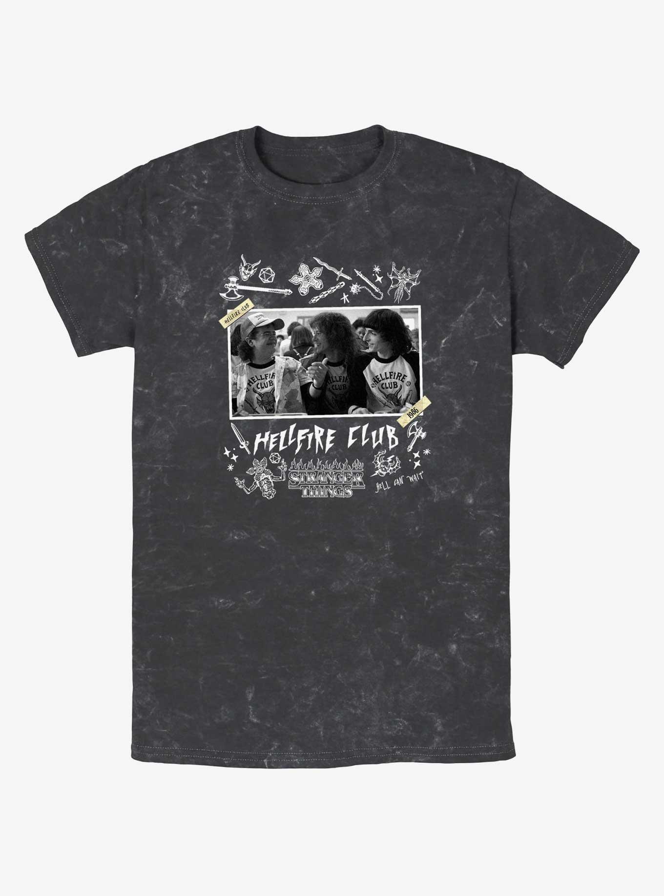 Stranger Things Hellfire Club Scrapbook Mineral Wash T-Shirt, , hi-res