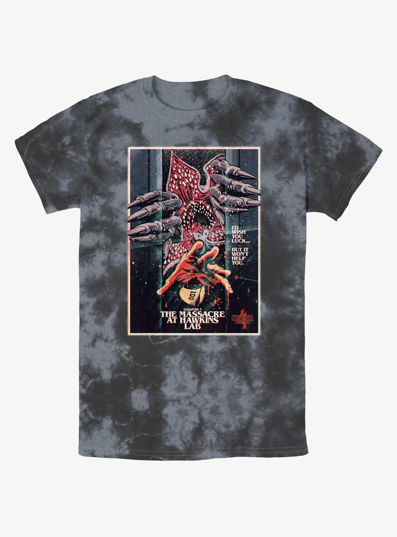 Stranger Things x Butcher Billy The Massacre At Hawkins Lab Mineral Wash T-Shirt, BLKCHAR, hi-res