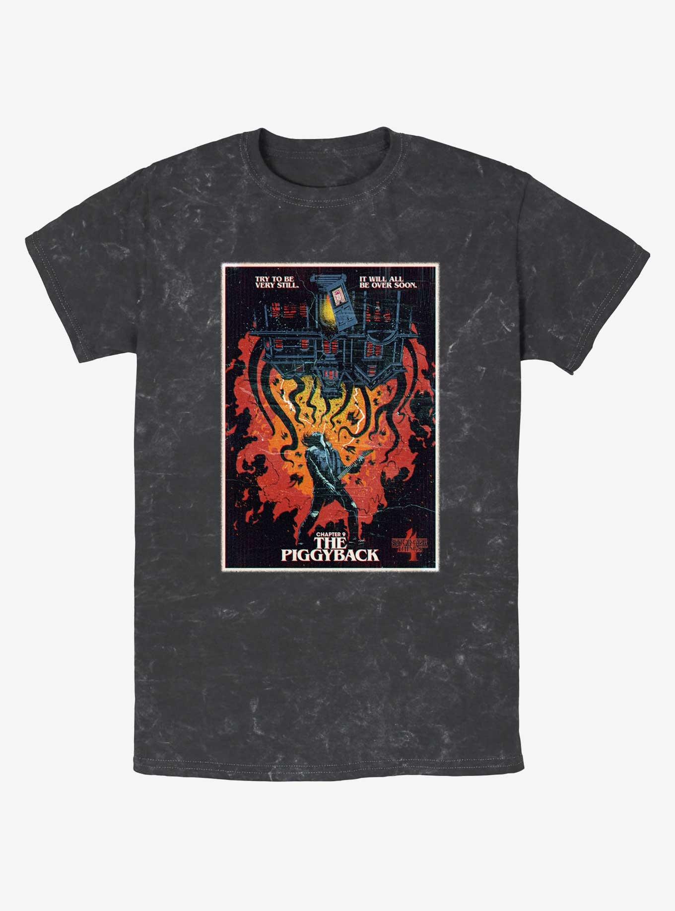 Stranger Things x Butcher Billy The Piggyback Mineral Wash T-Shirt, BLACK, hi-res