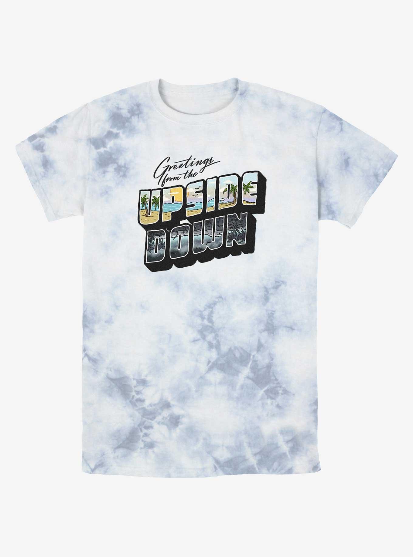 Stranger Things Upside Down Postcard Mineral Wash T-Shirt, , hi-res