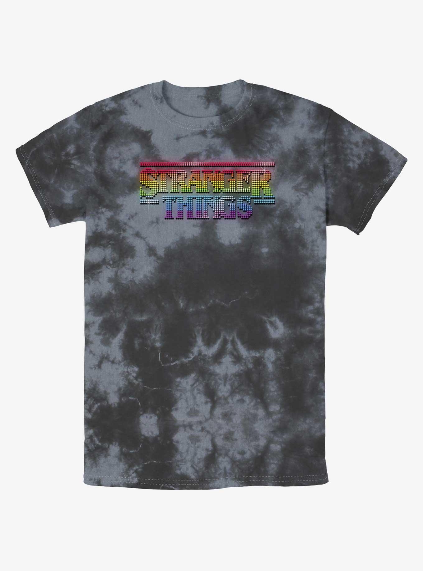 Stranger Things Rainbow Logo Mineral Wash T-Shirt, , hi-res