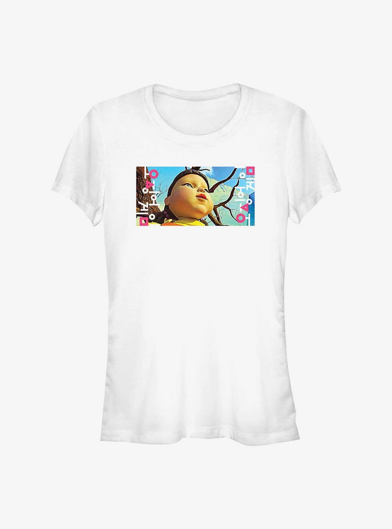 Squid Game Young-Hee Watching Every Move Girls T-Shirt, WHITE, hi-res