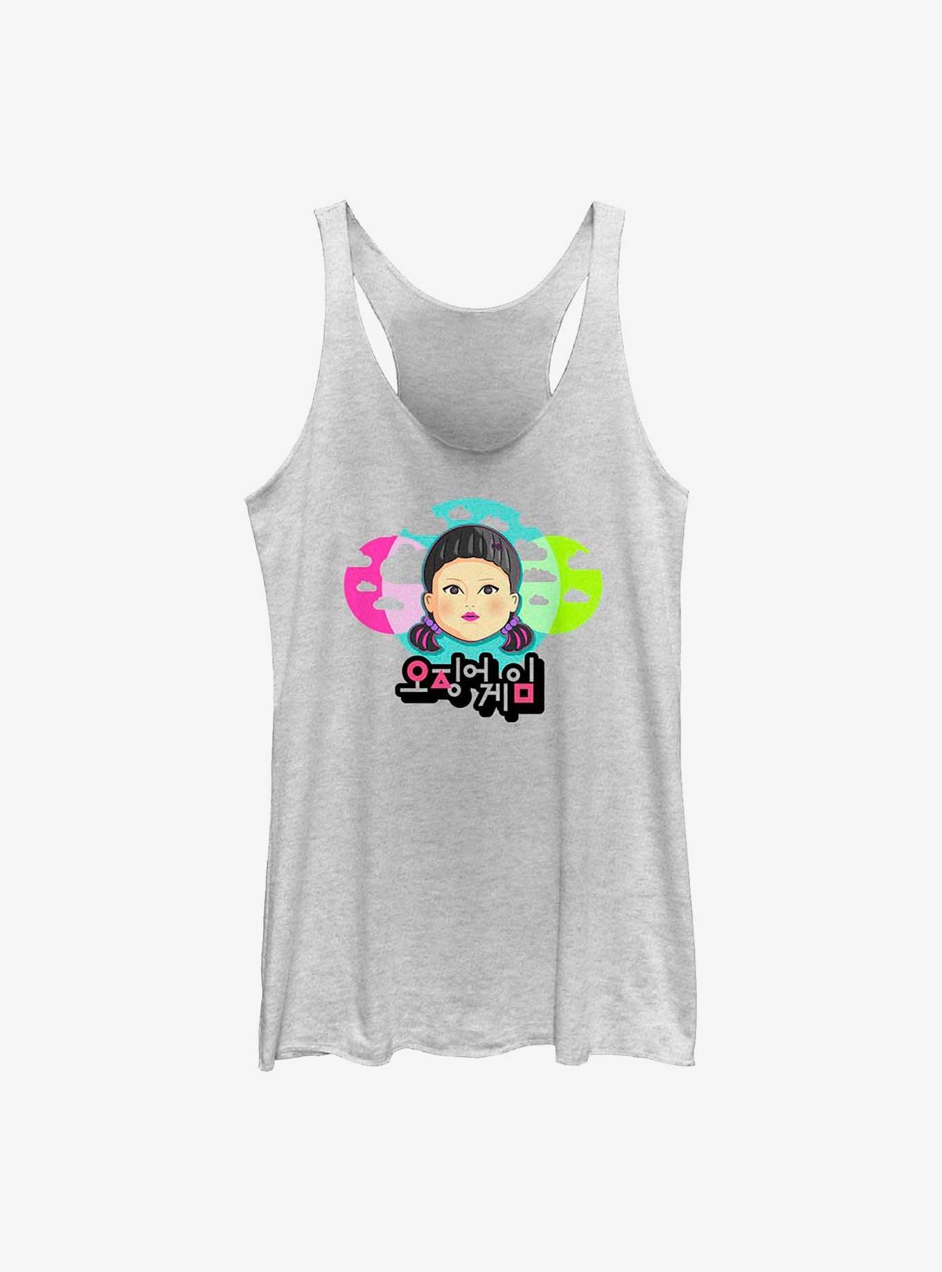 Squid Game Cartoon Young-Hee Doll Girls Tank, WHITE HTR, hi-res