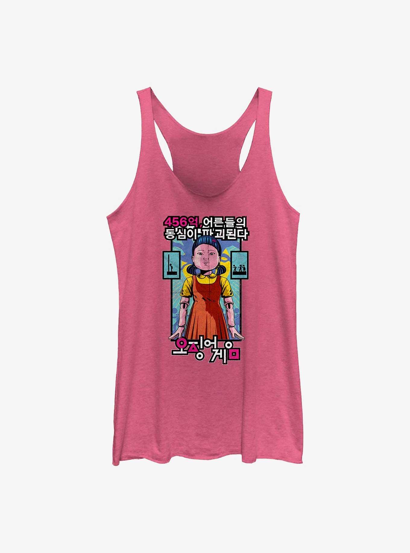 Squid Game Young-Hee The Doll Poster Girls Tank, PINK HTR, hi-res