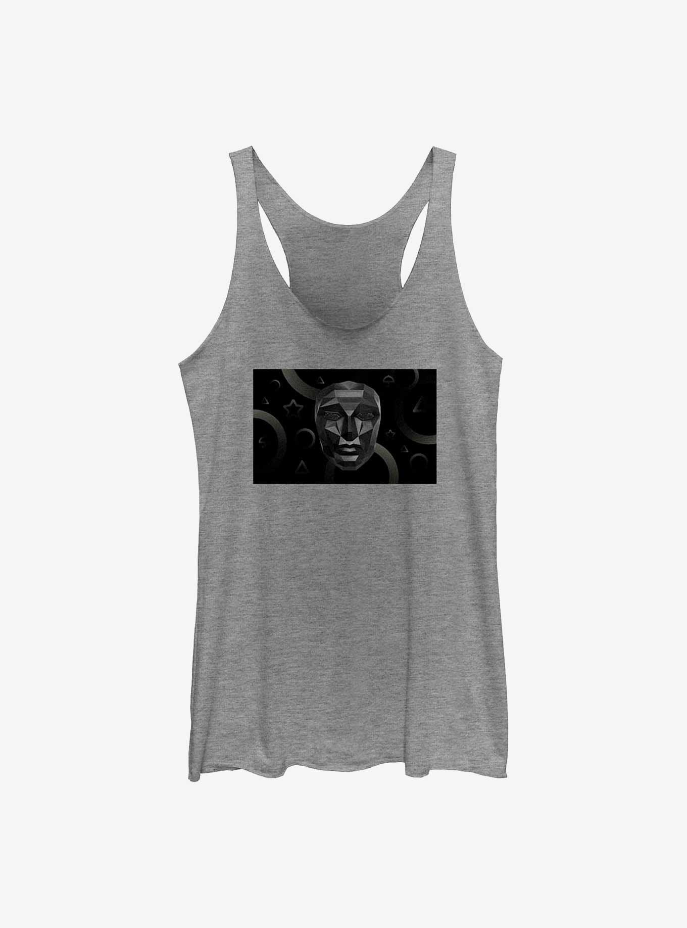 Squid Game Mask and Shapes Girls Tank, GRAY HTR, hi-res