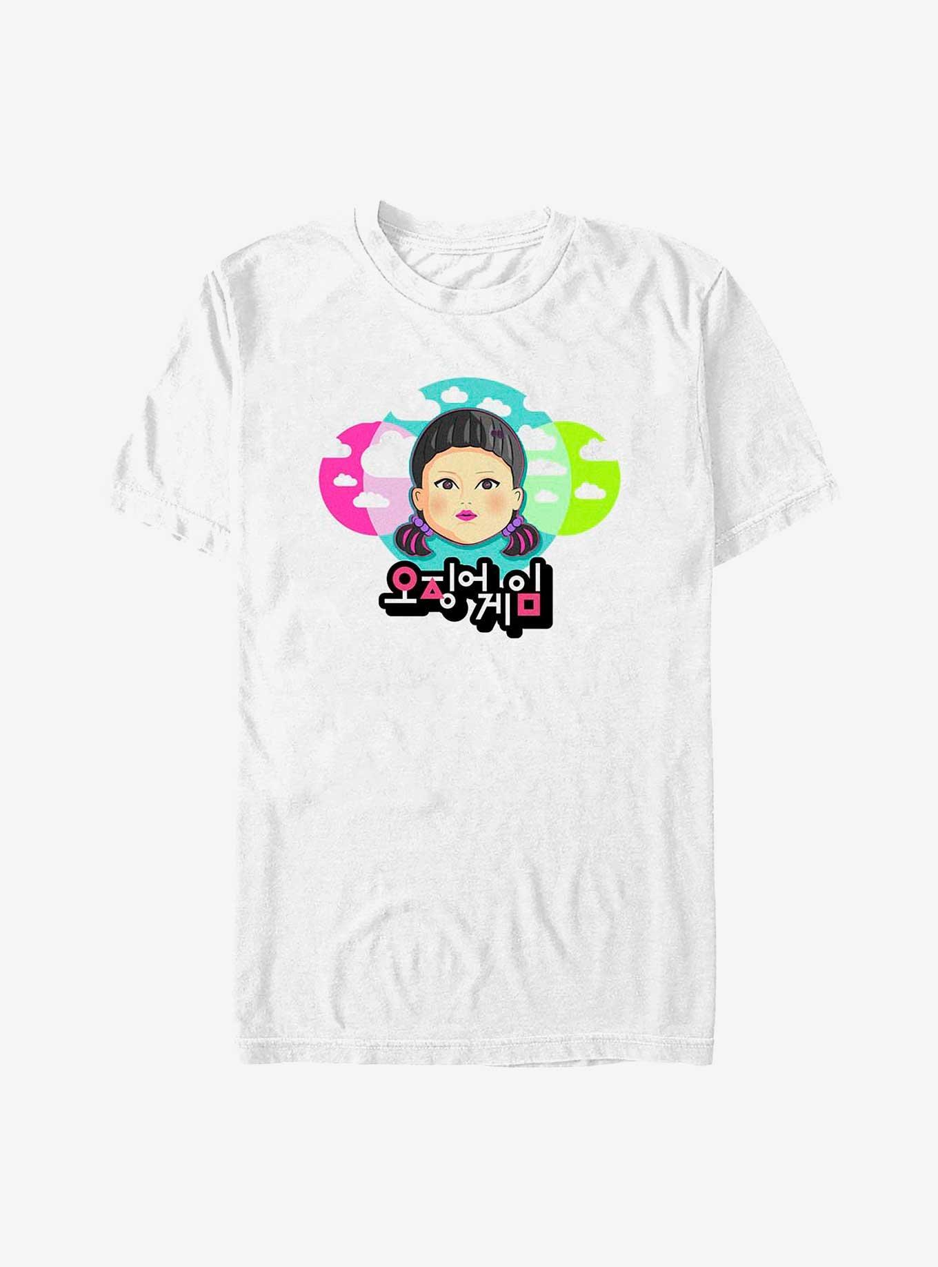 Squid Game Cartoon Young-Hee Doll T-Shirt, WHITE, hi-res