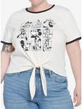 Her Universe Disney100 The Sensational Six Vintage Tie-Front Girls Ringer T-Shirt Plus Size, MULTI, hi-res