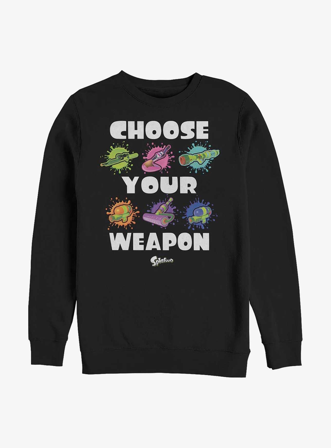 Nintendo Splatoon Choose Your Weapons Sweatshirt, BLACK, hi-res