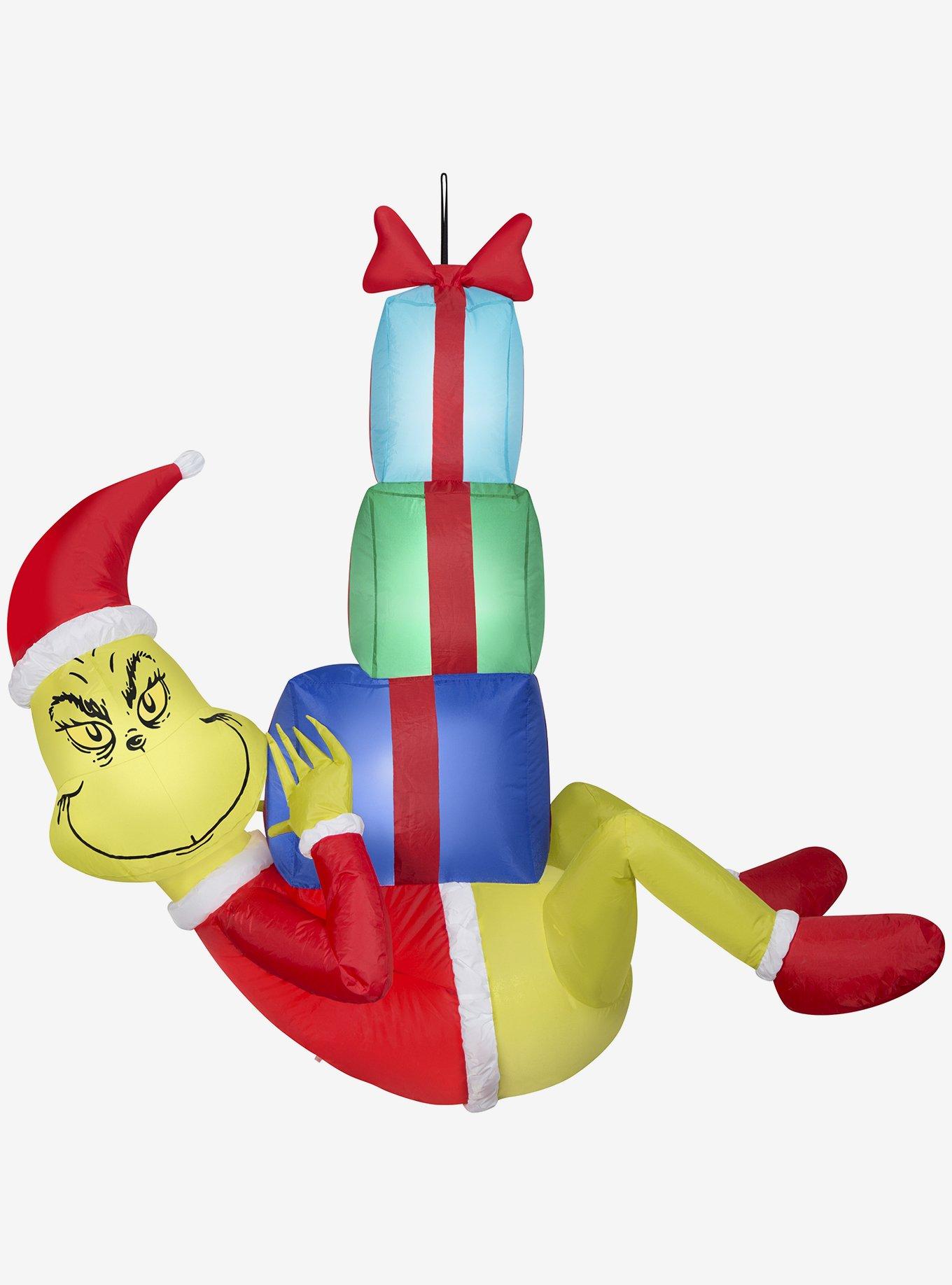 Grinch Hanging Grinch With Presents Airblown, , hi-res