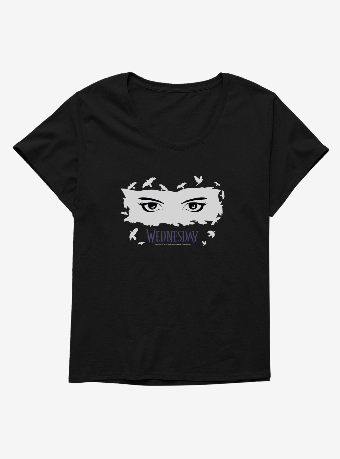 Wednesday Eyes Womens T-Shirt Plus Size, BLACK, hi-res