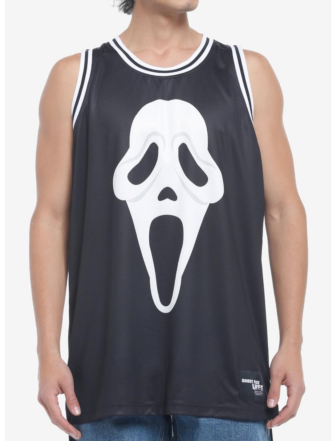 Scream Ghost Face Basketball Jersey, BLACK, hi-res