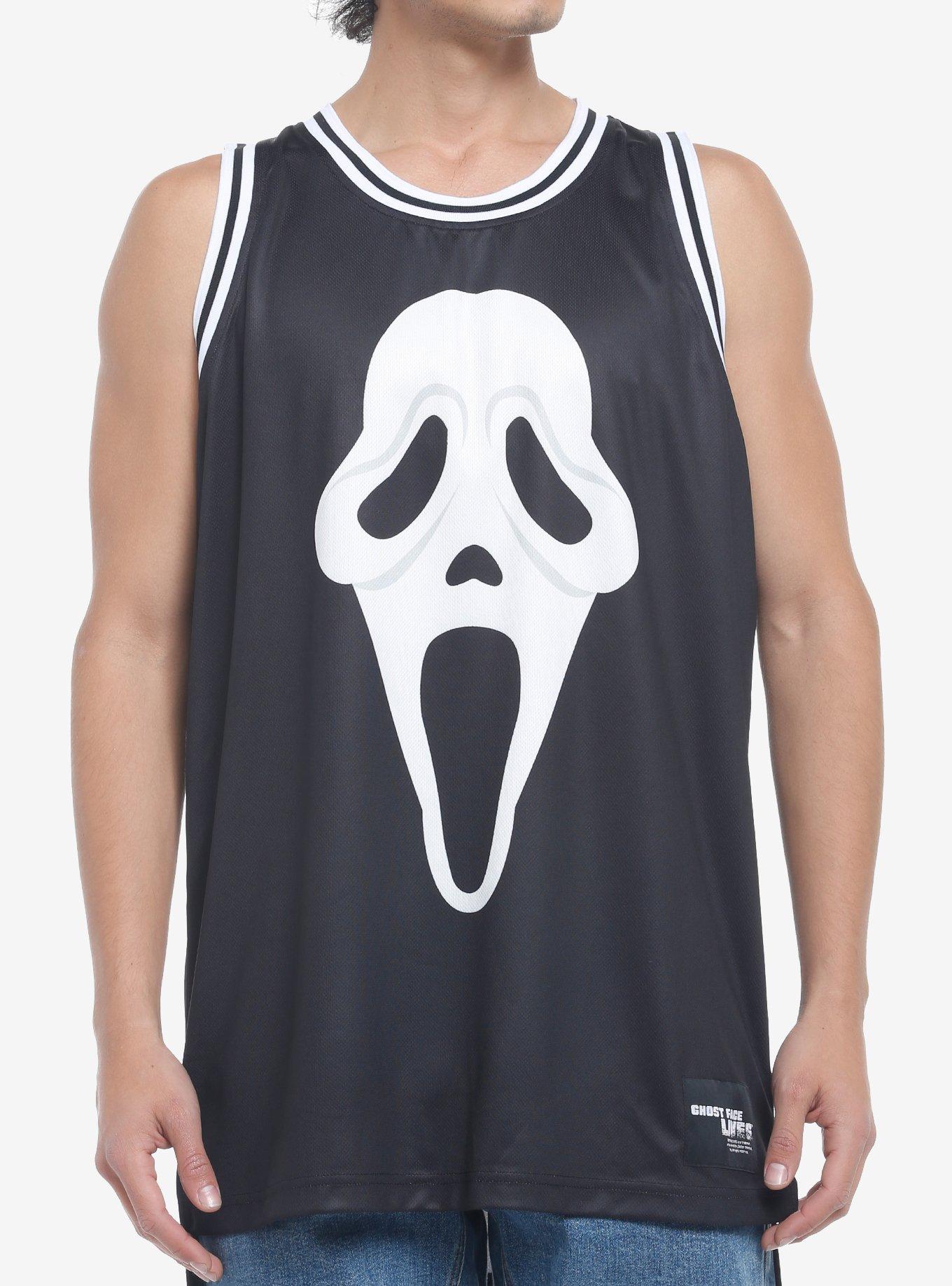 Scream Ghost Face Basketball Jersey, BLACK, hi-res