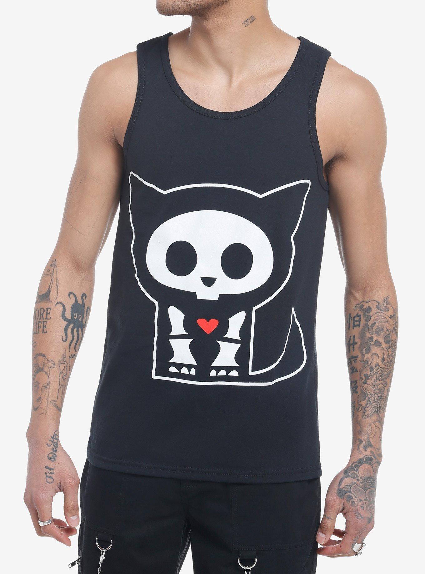 Skelanimals Kit The Cat Tank Top, BLACK, hi-res