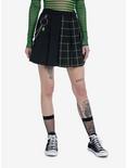 Social Collision Black & Green Grid Split Chain Skirt, SPLIT GRID, hi-res