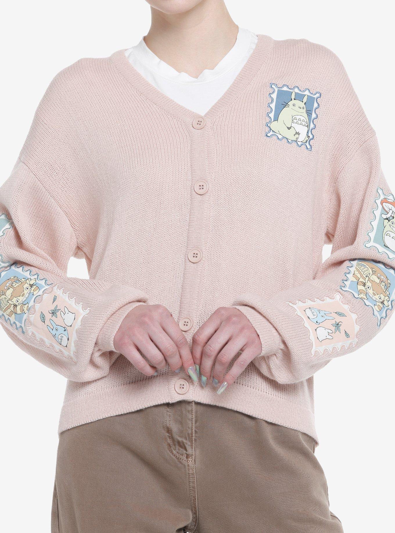 Studio Ghibli My Neighbor Totoro Stamp Skimmer Cardigan, LIGHT PINK, hi-res