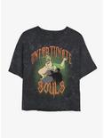 Disney The Little Mermaid Ursula Unfortunate Souls Mineral Wash Crop Girls T-Shirt, BLACK, hi-res