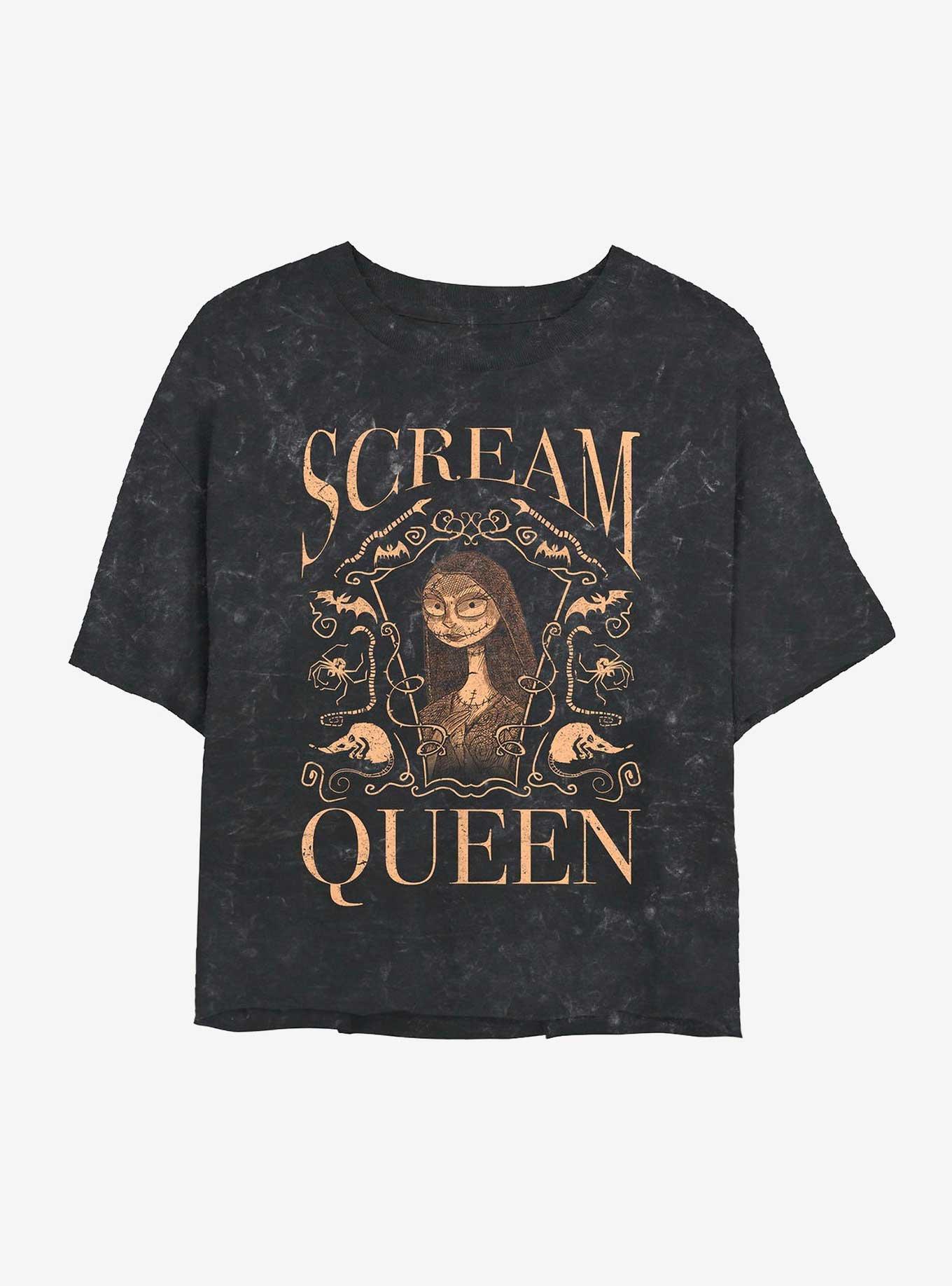 Disney The Nightmare Before Christmas Sally Scream Queen Mineral Wash Crop Girls T-Shirt, , hi-res