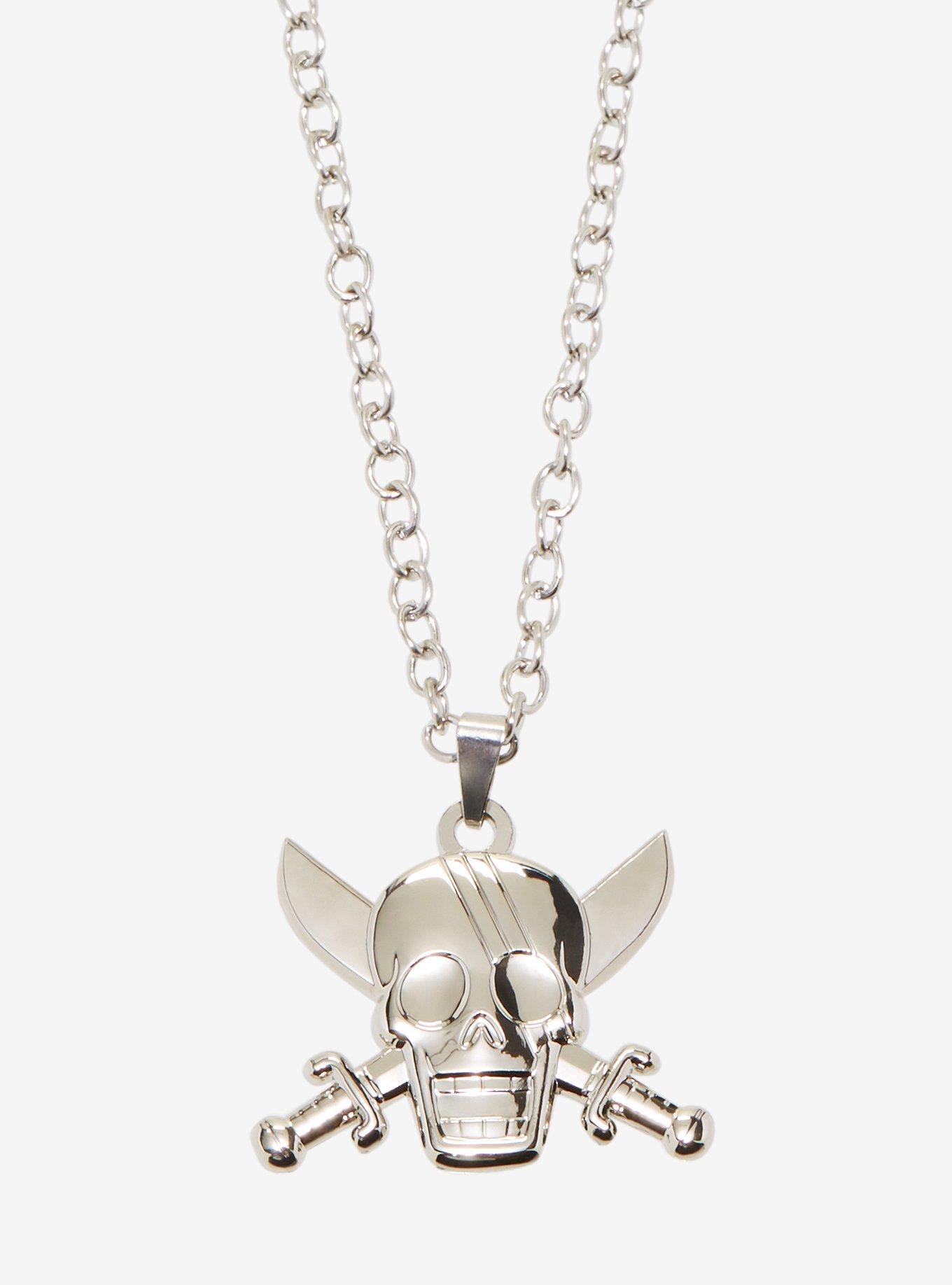 One Piece Red Hair Pirates Jolly Roger Pendant Necklace, , hi-res