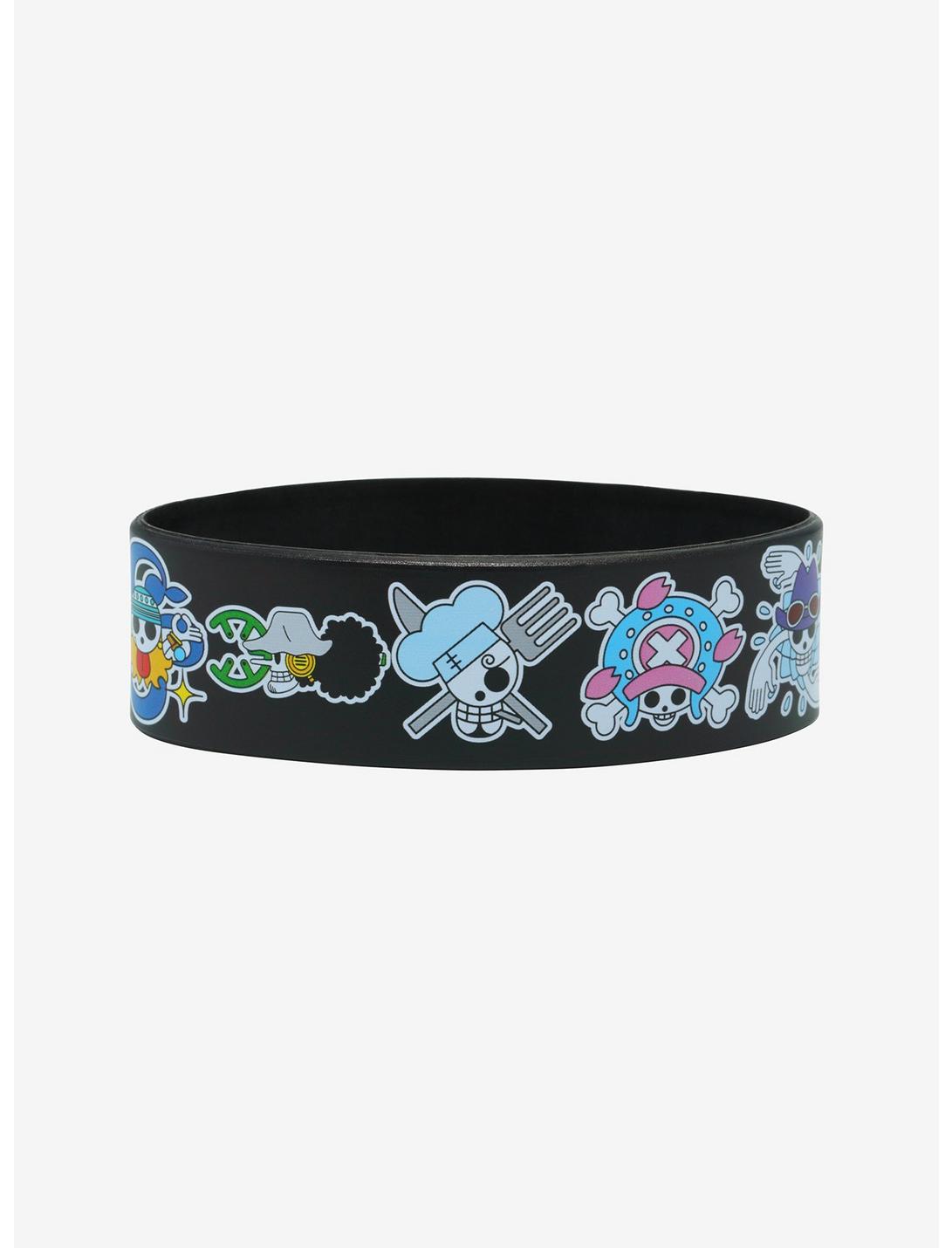One Piece Straw Hat Pirates Jolly Rogers Rubber Bracelet, , hi-res