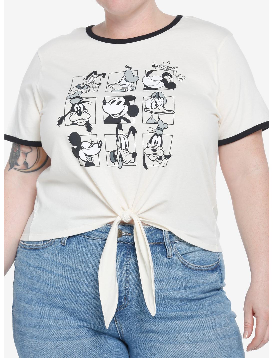 Her Universe Disney100 The Sensational Six Vintage Tie-Front Ringer T-Shirt Plus Size, CLOUD DANCER, hi-res