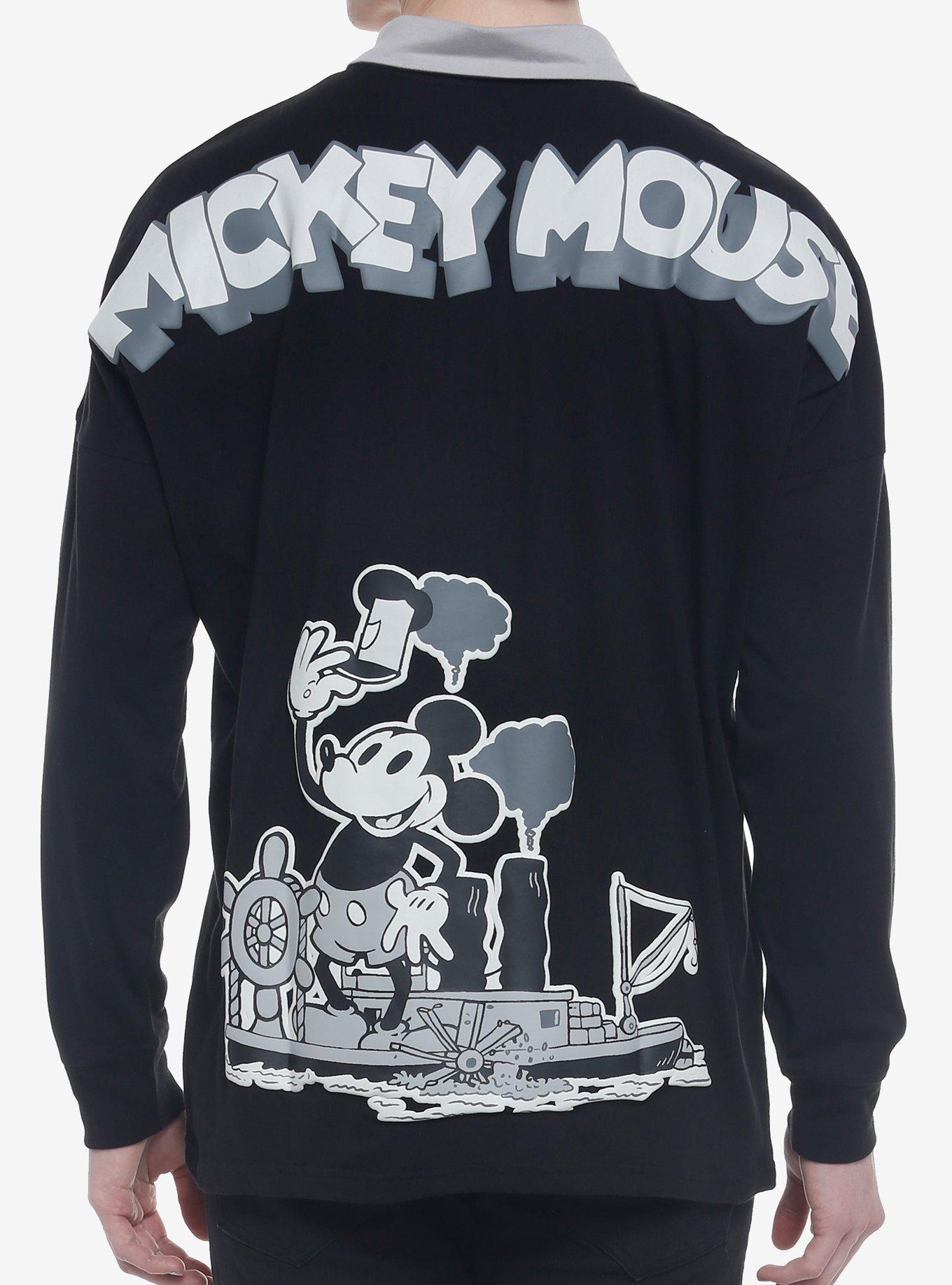 Our Universe Disney100 Mickey Mouse Steamboat Willie Athletic Jersey, BLACK  GREY  WHITE, hi-res