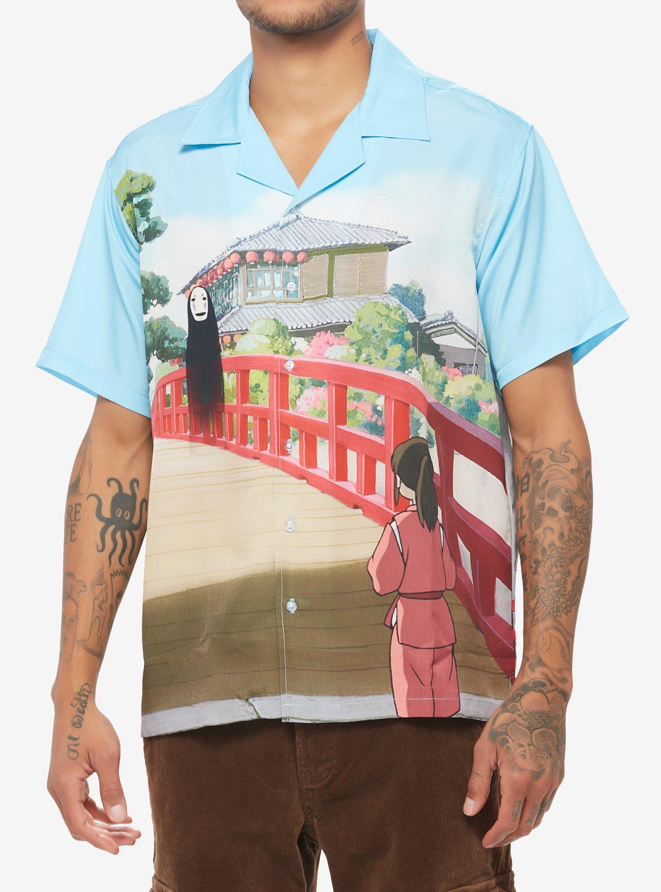 Studio Ghibli Spirited Away Bathhouse Bridge Woven Button-Up, MULTI, hi-res