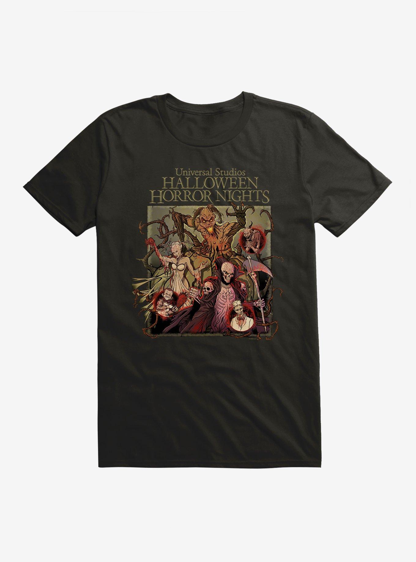 Halloween Horror Nights Monsters Group Photo T-Shirt, BLACK, hi-res