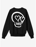 5 Seconds Of Summer Heart-Eyed Skull Girls Sweatshirt, BLACK, hi-res