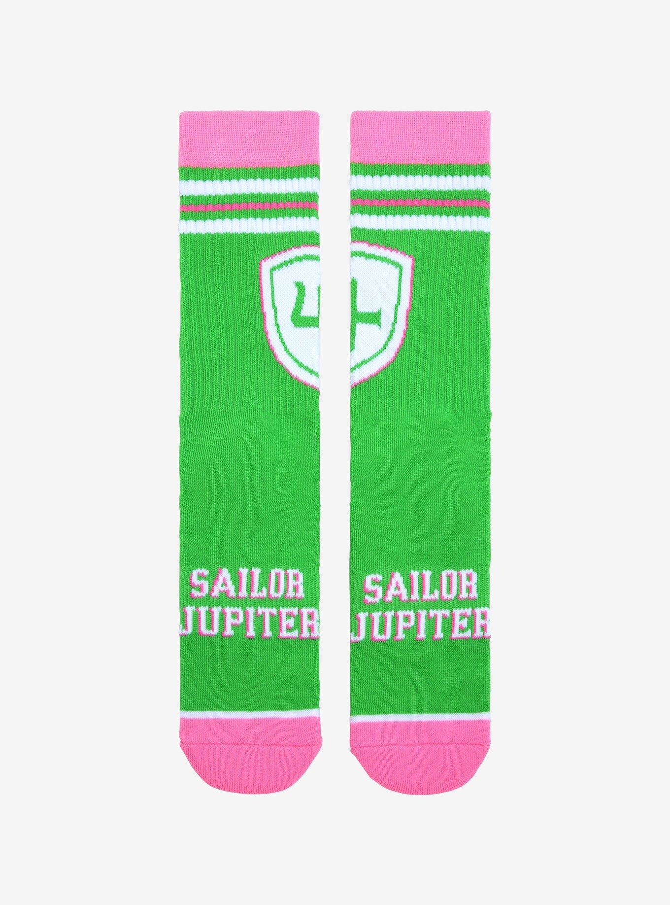 Sailor Moon Sailor Jupiter Varsity Crew Socks - BoxLunch Exclusive, , hi-res