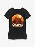 Courage The Cowardly Dog Haunt Youth Girls T-Shirt, BLACK, hi-res