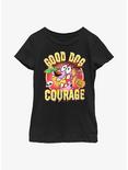 Courage The Cowardly Dog Good Dog Scary Youth Girls T-Shirt, BLACK, hi-res