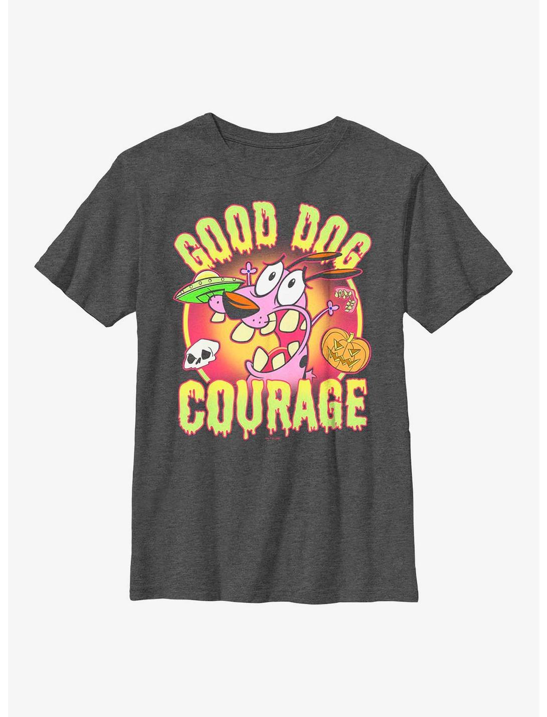 Courage The Cowardly Dog Good Dog Scary Youth T-Shirt, CHAR HTR, hi-res
