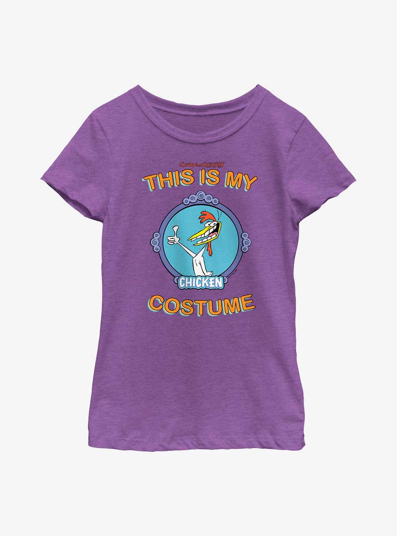 Cow And Chicken My Chicken Costume Cosplay Youth Girls T-Shirt, PURPLE BERRY, hi-res