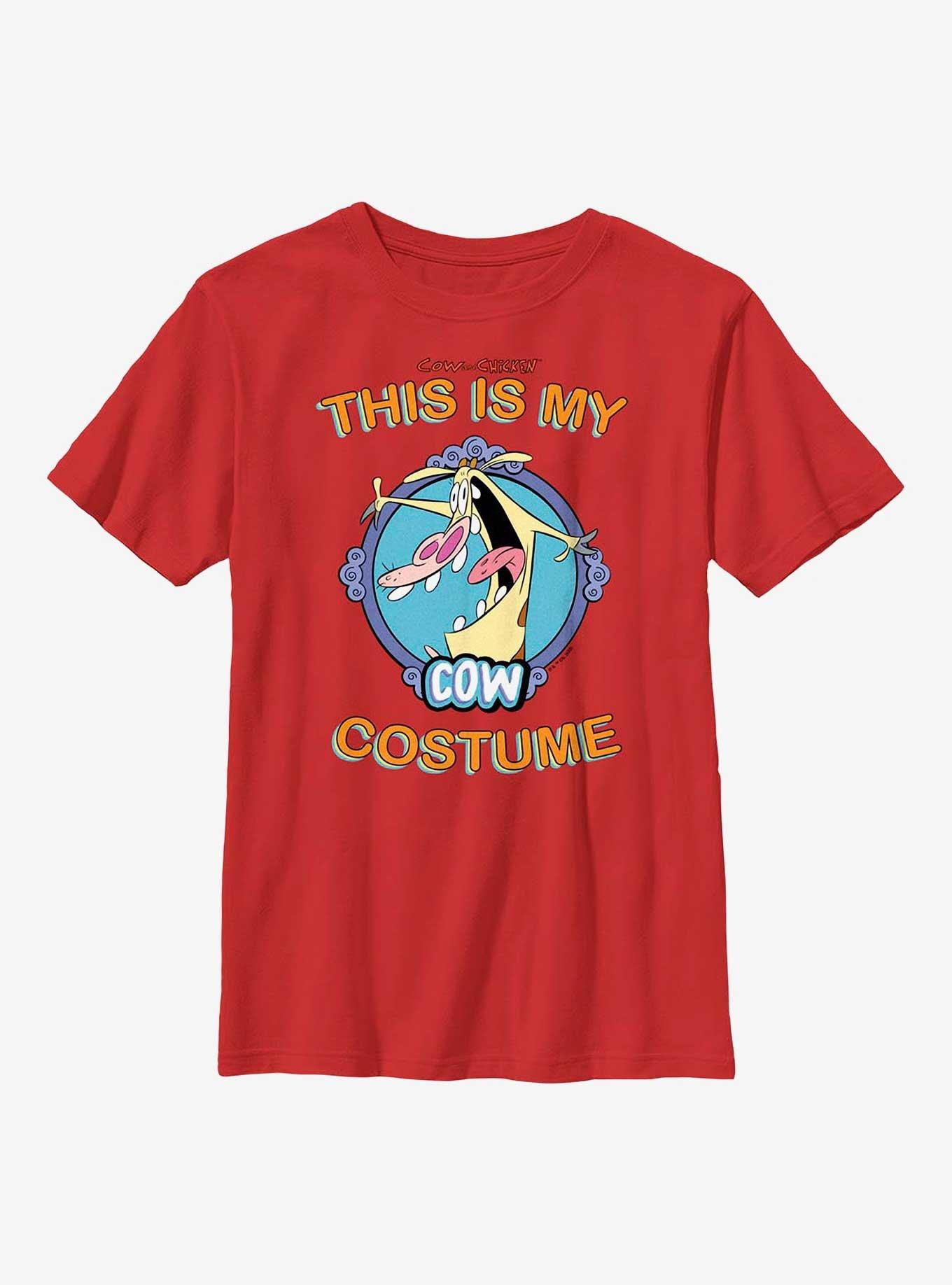 Cow And Chicken My Cow Costume Cosplay Youth T-Shirt, RED, hi-res