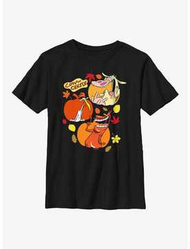 Cow And Chicken Cow And Chicken Pumpkin Portraits Youth T-Shirt, , hi-res