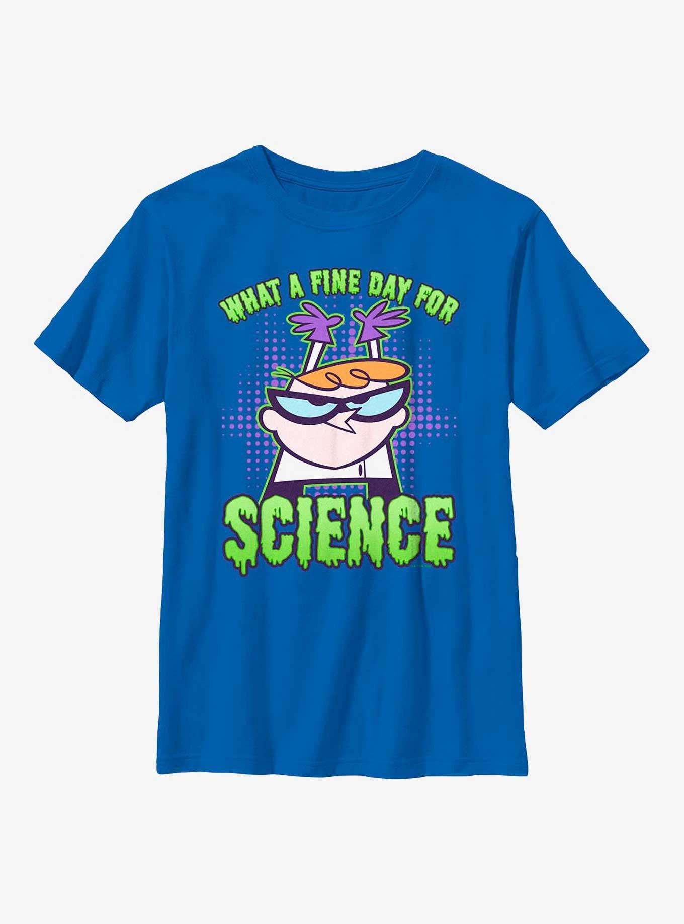 Dexter's Laboratory Fine Day For Science Youth T-Shirt, ROYAL, hi-res